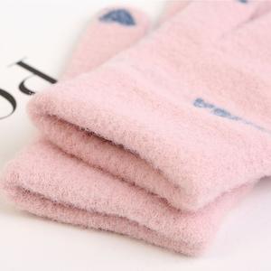 Autumn Winter Warm Nylon Imitation Mink Hair Elastic Knitted Full Finger Wrist Length Touchscreen Cute Cartoon <strong>Panda</strong> <strong>Gloves</strong> - Product Image 3