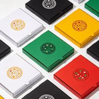 Boîte à pizza en papier de 7, 9 et 12 pouces avec logo personnalisé, en carton ondulé kraft, emballage alimentaire à emporter, boîte à pizza au design personnalisé