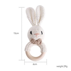 Crochet white bunny rattle