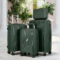 Ensemble de valises trolley légères en PP de 14, 20, 24 et 28 pouces avec fermeture éclair et 4 roues, approuvé pour l'aéroport, idéal pour les vacances et les voyages en extérieur