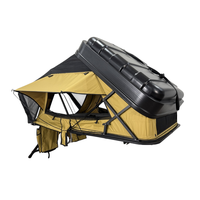 Tente de toit à coque rigide ABS pliable latéralement, avec support X-Hinge amélioré et renforcé, ouverture rapide, toile quatre saisons, pour camping rapide