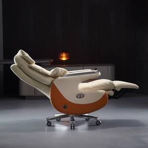 Silla de Oficina Ejecutiva Moderna Nuevo Diseño de Lujo Giratoria de Cuero Genuino Ergonómica Extensible Reclinable Manual/Eléctrica - Product Image 2