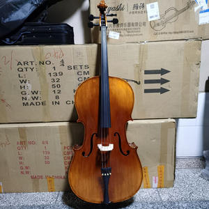 Violonchelo Yashi Profesional Hecho a Mano con Acabado Natural Flameado, con Arco <span class=keywords><strong>de</strong></span> Madera <span class=keywords><strong>de</strong></span> <span class=keywords><strong>Brasil</strong></span> y la <span class=keywords><strong>Mejor</strong></span> Calidad, Precio <span class=keywords><strong>de</strong></span> Fábrica - Product Image 1