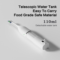 Nouvelle conception 2025 Brosse à dents électrique de voyage 2-en-1 et irrigateur buccal, réservoir 110 ml, poils souples, étanche IPX7, fonction blanchiment des dents