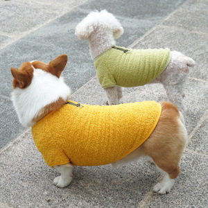 Gilet d'hiver doublé polaire pour chien, vêtements chauds de couleur unie pour chiots, Teddy Shiba Inu Corgi, petite et moyenne taille - Product Image 3