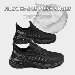 Nuevas zapatillas deportivas transpirables de malla con cordones, tendencia de moda de primavera, combinan con todo, suela gruesa, tejido ligero, para correr, para hombre. - Product Image 2