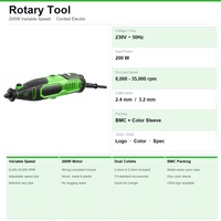 Outils électriques Portable 200W stylo graveur électrique outil rotatif rectifieuse Kit d'outils rotatifs Mini ensembles de perceuse meuleuse
