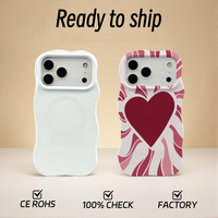 Coque magnétique vierge en TPU PC pour sublimation 3D, motifs pois, losanges, cœurs, vente en gros, pour transfert thermique, compatible iPhone 17 Pro Max
