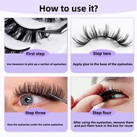 Lot de 10 paires de faux cils en vison synthétique, style européen et américain, tige noire, 3D, épais, naturels, effet démoniaque, allongeants, pour l'exportation
