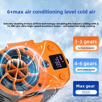 Ventilador Portátil de Cintura para Trabajos en Altas Temperaturas, Obras de Construcción al Aire Libre, Mini Aire Acondicionado Recargable Integrado