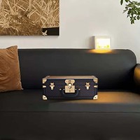 Valise de rangement vintage en cuir PU avec logo personnalisé, poignée à quincaillerie dorée, boîte à bijoux portable, emballage cadeau, vente en gros