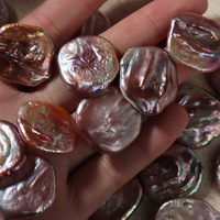 Perles de culture d'eau douce naturelles, grandes, carrées, baroques, violettes, 20 mm, faites à la main, en vrac, pour accessoires de bijoux, en promotion