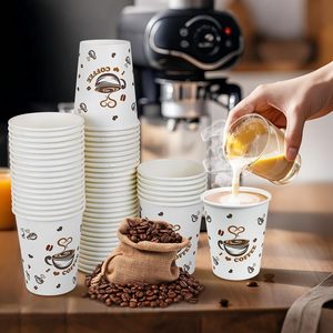 Vasos de papel desechables de 12oz y 16oz de pared simple para bebidas calientes - Product Image 3