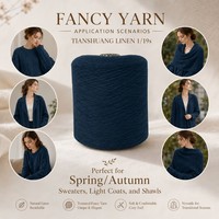 Fil de lin Tianshuang 19s confortable et léger, 12 % lin, 36 % lyocell, 52 % acrylique, pour châles et étoles, idéal pour l'automne