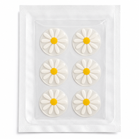 Plester Jerawat Hidrokoloid Bunga Daisy Tahan Air, Plester Jerawat Cantik Bermotif Bunga, Penutup Jerawat, Penyembuh Noda