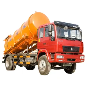 Sinotruk Howo Riolering Zuigkracht 4X2 6 Wiel Banden 8000l Druk Vacuümpomp Tank Slurries Slib Riool Riolering Zuigwagen