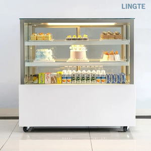 Vitrine réfrigérée commerciale <span class=keywords><strong>vintage</strong></span> en verre <span class=keywords><strong>noir</strong></span> pour gâteaux et pâtisseries avec refroidisseur à croûte croustillante - Product Image 1