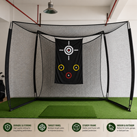 Jaula de Práctica de Golf de 10x8 pies con Barreras Laterales, Red de Práctica de Golf Resistente para Entrenamiento en Interiores y Exteriores