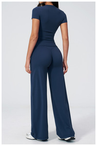 Fabricant de pantalons de yoga évasés, ensembles de t-shirts et pantalons pour femmes, vêtements de <span class=keywords><strong>sport</strong></span> pour femmes, ensembles <span class=keywords><strong>pas</strong></span> chers - Product Image 3
