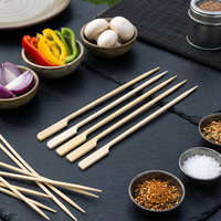 Brochettes jetables en bambou Teppo de 18 cm avec logo personnalisé pour barbecue en plein air et camping