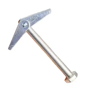 China anchors flat round head spring toggle bolt wing fastener spring toggle wall anchor with pan head bolt