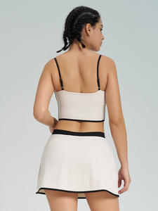 热卖快干弹力弹力女健身房健身运动服2件套瑜伽高尔夫网球裙套装 - Product Image 3