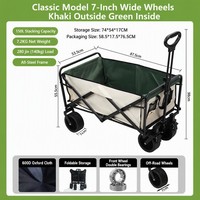 Chariot pliable multifonctionnel pour le camping, utilisation en extérieur, tout-terrain, chariot à quatre roues