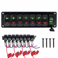 Panneau de commutation à bascule marin 7 gangs avec double prise de chargeur USB 5V/4.2A pour voiture, panneau de commutation à bascule 12V gravé au laser, étanche