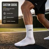 Chaussettes de sport respirantes en coton pour hommes, avec logo personnalisé à faible MOQ, pour le basketball et la course, avec positionnement du logo sur le dessus ou le corps de la chaussette