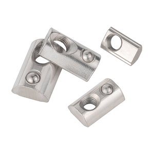 Écrou à ressort en acier inoxydable 304 nickelé sur mesure avec bille, écrou en T élastique demi-rond pour profilé d'extrusion en aluminium - Product Image 4