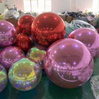 Boule miroir géante gonflable en PVC et ballon pour événement, boule disco gonflable pour scène