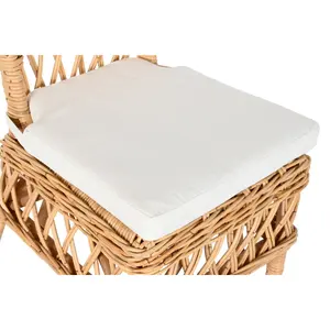 Sedia in Rattan 47x58x90 con Cuscino Naturale - Product Image 1