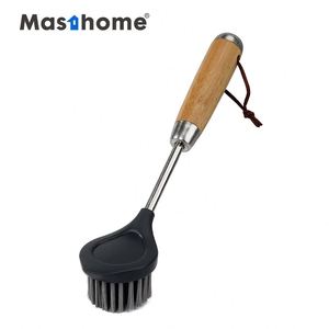 Bamboo & Stainless Steel Series Cleaning Brush Set Dishwashing Bottle Cup Kitchen Pot Dish Floor <b>Scrub</b> Brush Cleaner - Product Image 2
