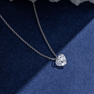 Collar de Diamantes en Forma de Corazón de Oro Blanco de 9K MSN-956 de Messi Jewelry, Disponible en Existencia - Product Image 4