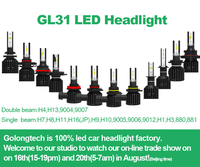 Faro LED H4 C6 para Coche 10000lm 50W GL31, Bombilla de Xenón Nighteye, Proyector de Luces Foco