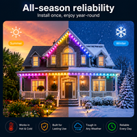 Guirnalda de Luces LED RGB Inteligentes para Exteriores, Luces Permanentes Impermeables, Control por Aplicación, Luces de Navidad, Decoración para el Hogar, Iluminación Festiva