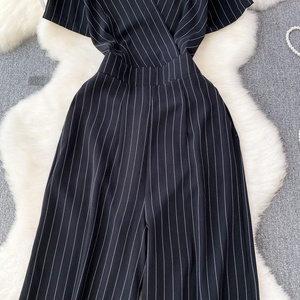 <span class=keywords><strong>Combinaison</strong></span> Décontractée d'Été à Col en V, Taille Haute, Rayée, <span class=keywords><strong>Longue</strong></span> pour <span class=keywords><strong>Femme</strong></span> - Product Image 4
