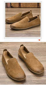 Chaussures d'été respirantes en cuir véritable pour hommes, style décontracté rétro, à enfiler, semelle en cuir de vachette non doublée, type <span class=keywords><strong>Doudou</strong></span> - Product Image 5
