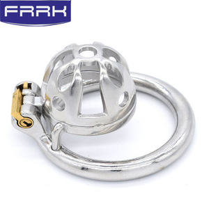 FRRK 54 мм 304 Нержавеющая сталь короткий замок пенис клетка на член с держателем ключа мужское устройство верности sm секс-игрушки для взрослых - Product Image 3