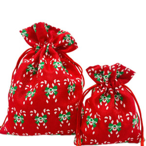 Bolsas de Regalo de Tela con Cordón para Decoración de Fiestas Navideñas - Product Image 3