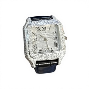 Reloj de Pulsera de Lujo para Hombre, Estilo Hip Hop, de Primera Calidad, con Cristales Cuadrados de Acero Inoxidable, Aprobado por el Probador de Diamantes - Product Image 1