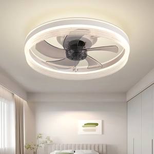 Flush Mount Smart Ceiling Fan <b>Light</b>, Ultra Thin Metal Design, 3-Color Temp Adjustable <b>LED</b>, 15.8' Blades, APP Controlled - Product Image 3