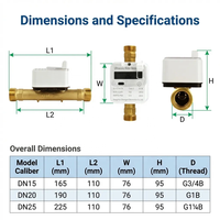 Medidor de Agua Inteligente con Batería de Larga Duración DN15 110mm Longitud de Tubería LORAWAN Medidor de Flujo Ultrasónico Sistema de Gestión de Edificios IP68