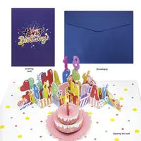 Personnalisable Cross-Border Design Carte d'Anniversaire Musique Papier Léger Soufflant Bougies Cadeau Bénédiction Livre Boîte À La Main YZ Marque Offset