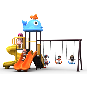 Ensemble toboggan et balançoire en plastique intérieur/extérieur pour jardin, utilisation éducative à l'aéroport pour parc d'attractions scolaire et aire de jeux Playhouse - Product Image 1
