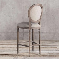 Chaises de bar, tabouret de bar, en bois de chêne, design traditionnel français Louis, ancien, haut de gamme, 1 pièce