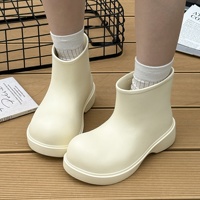 Bottes de pluie à semelle épaisse et tube bas tendance pour femmes, imperméables, antidérapantes, polyvalentes, pour usage extérieur, en EVA résistant à l'usure