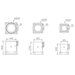 Connecteur de base de fixation verticale RJXHobby RJX 16/20/25/30/35/40mm pour bras de drone multirotor et train d'atterrissage - Product Image 6