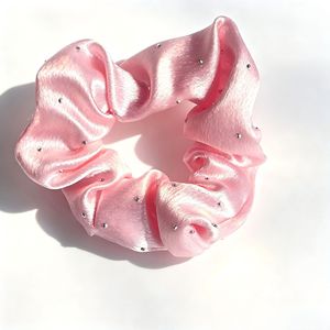 Chouchous en satin style coréen avec strass, élastiques à cheveux étoilés en diamant thermocollé pour femmes - Product Image 6