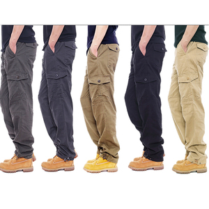 Cotton Overalls <strong>Trousers</strong> Loose <strong>Men's</strong> Labor Insurance Multi-pocket Elastic Waist <strong>Trousers</strong> Casual <strong>Trousers</strong> <strong>Drawstring</strong> Pants <strong>Mens</strong> - Product Image 1